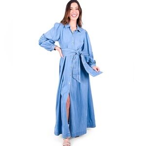 Emily McCarthy chambray maxi dress, nwt, XS